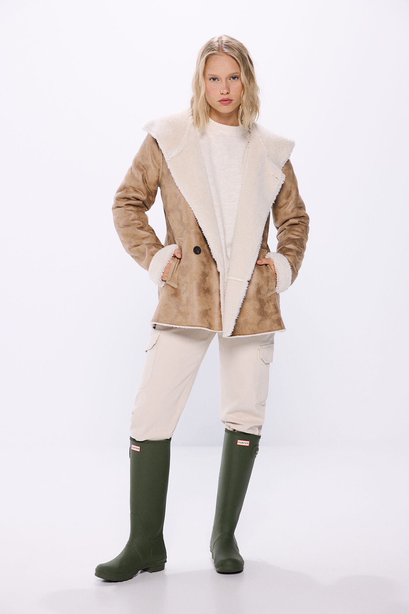 Springfield Abrigo doble faz doble botonadura caf&eacute;