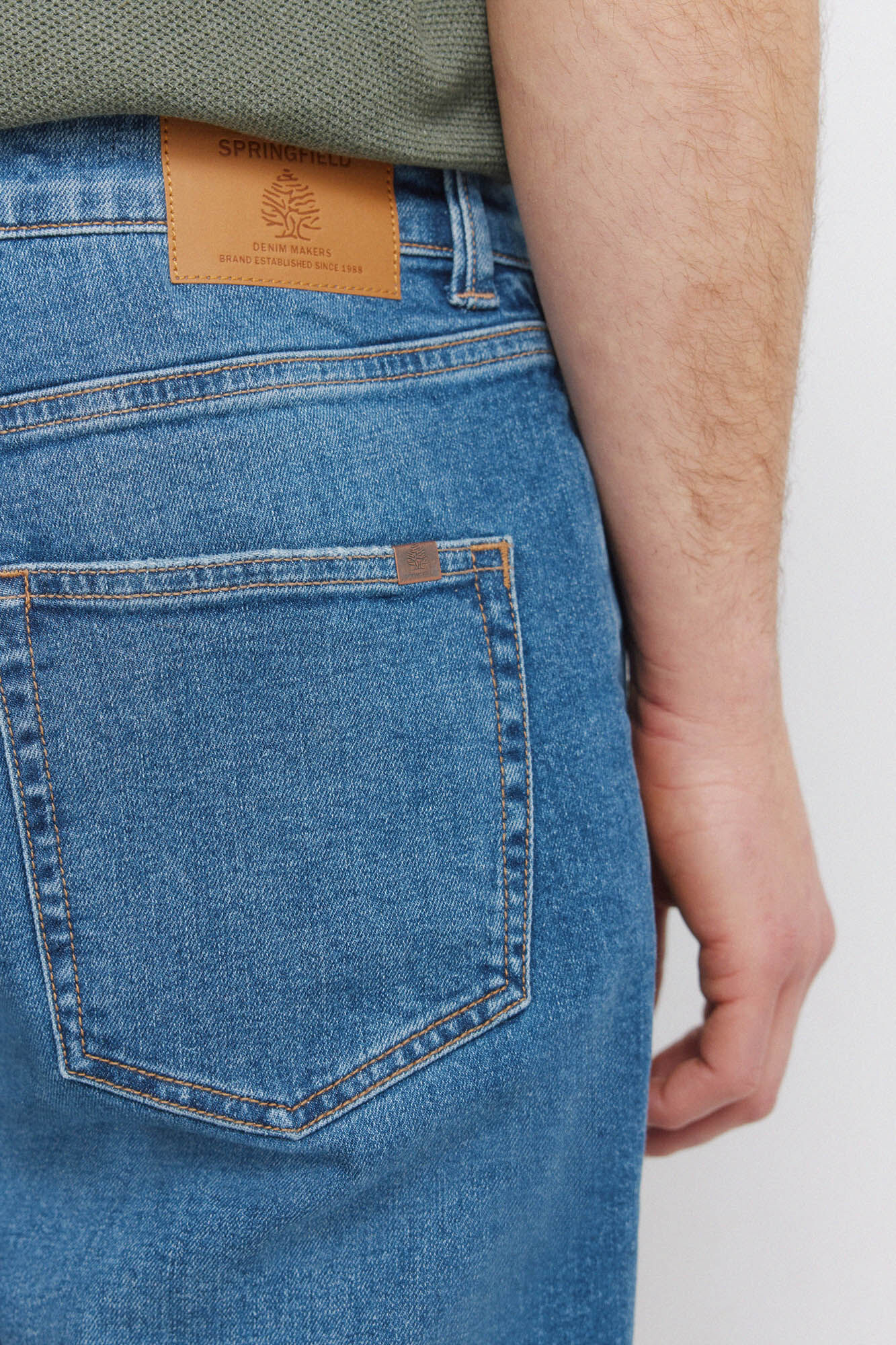 Springfield Jeans lavado medio slim fit azul