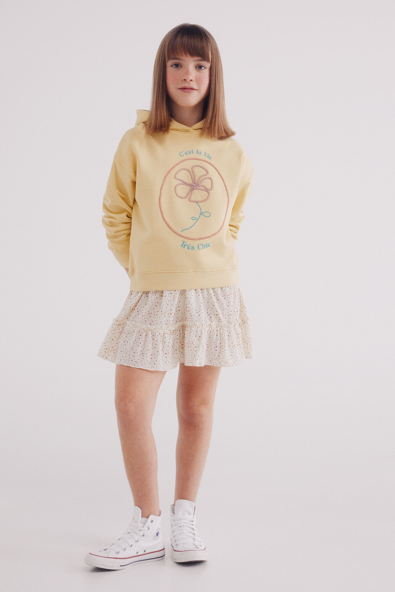 Springfield Kids Sudadera flor cord&oacute;n ni&ntilde;a amarillo