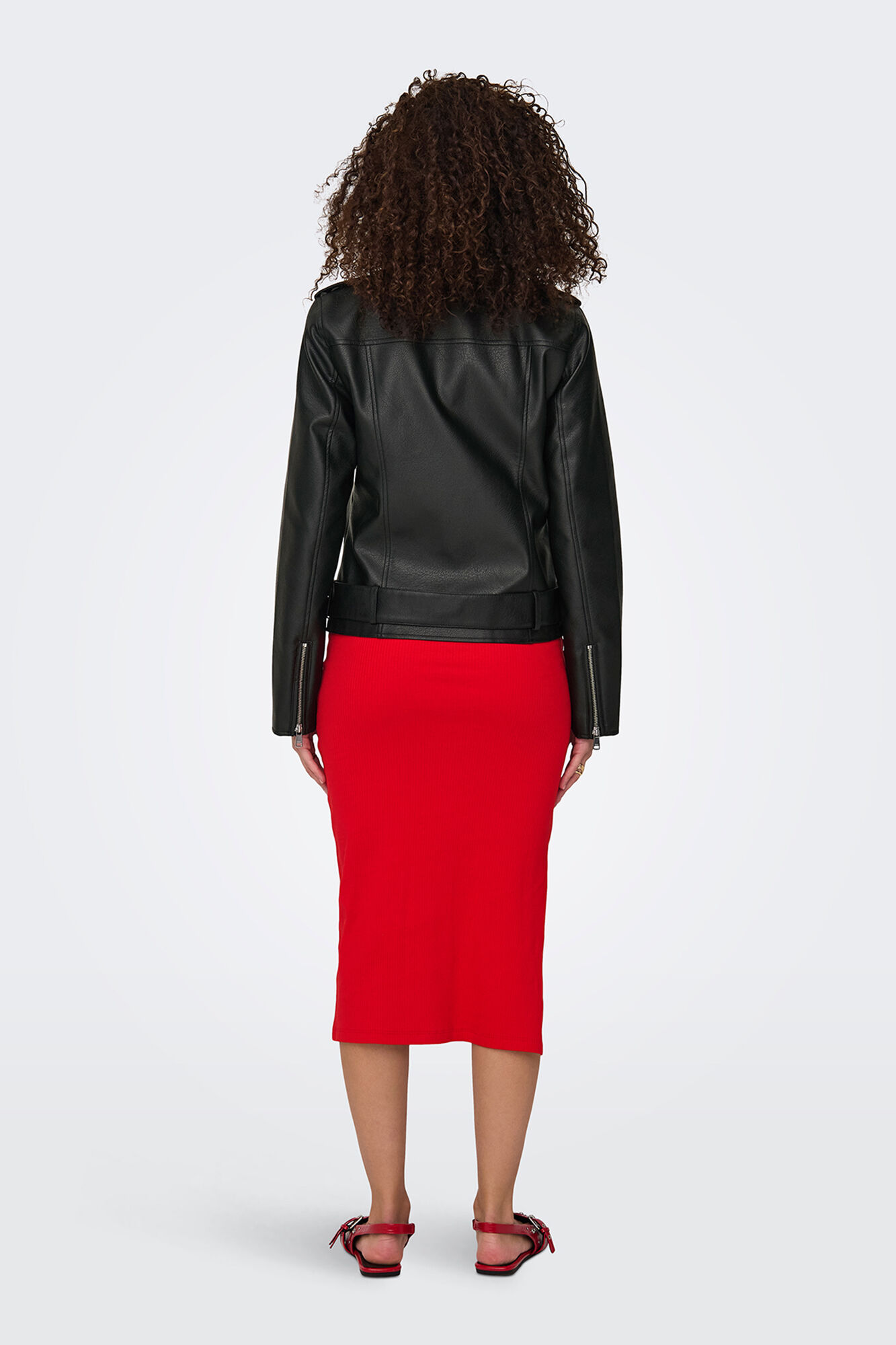 Only Chaqueta biker piel vegana negro