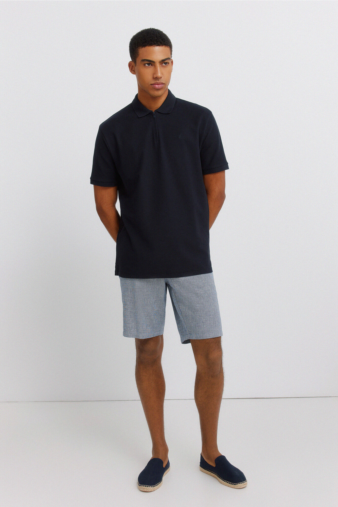 Springfield Bermudas dobby comfort fit de lino
