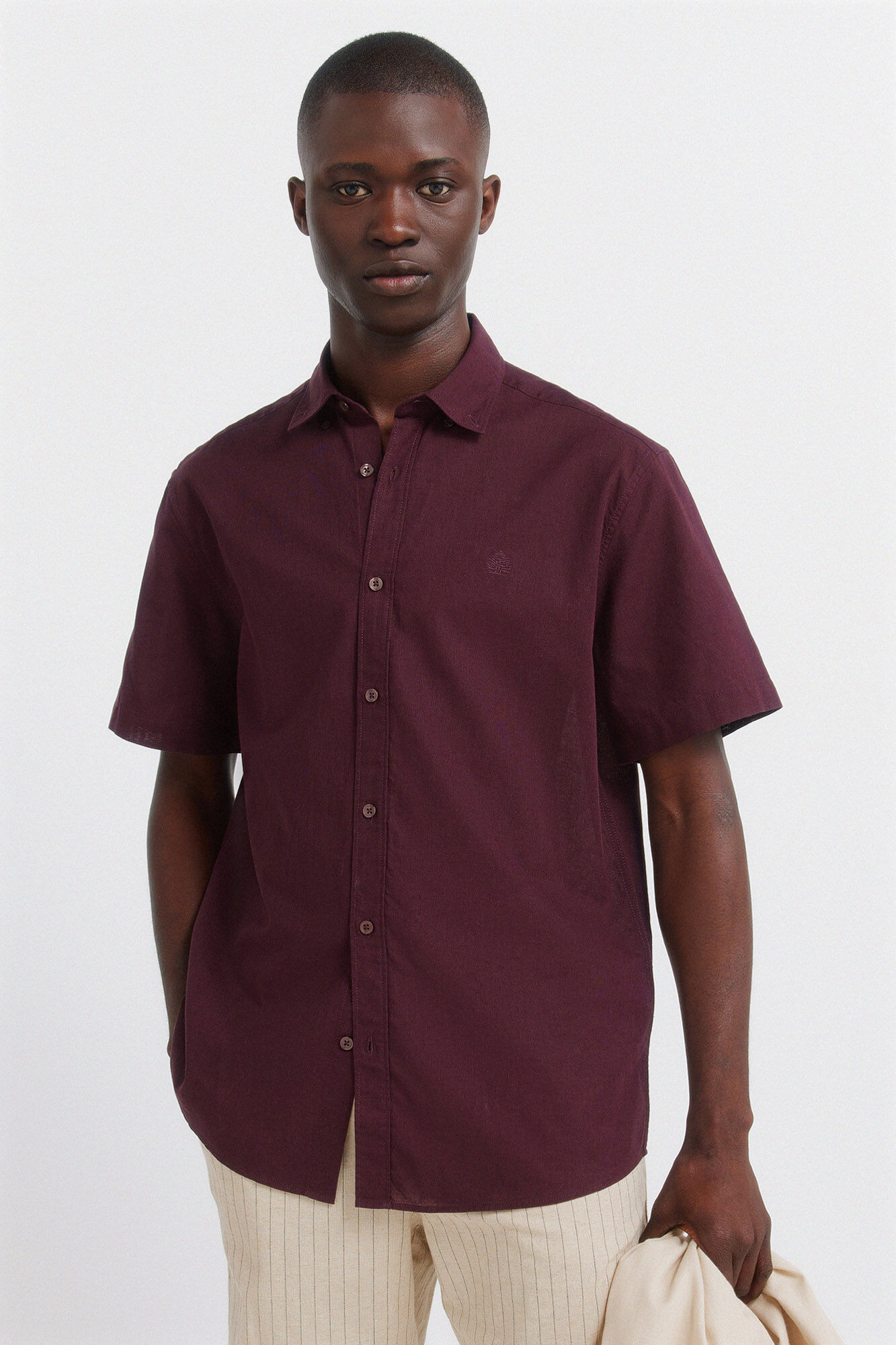 Springfield Camisa de manga corta de lino