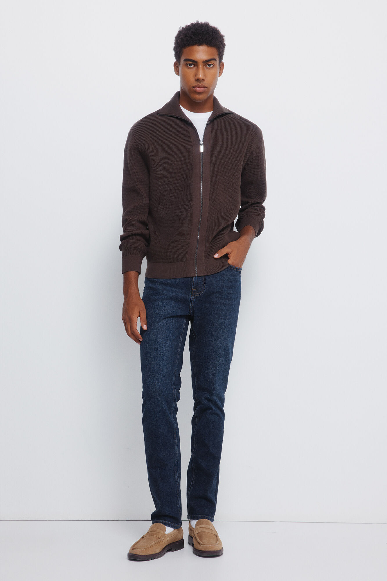 Springfield C&aacute;rdigan con cierre de c&aacute;rdigan estampado