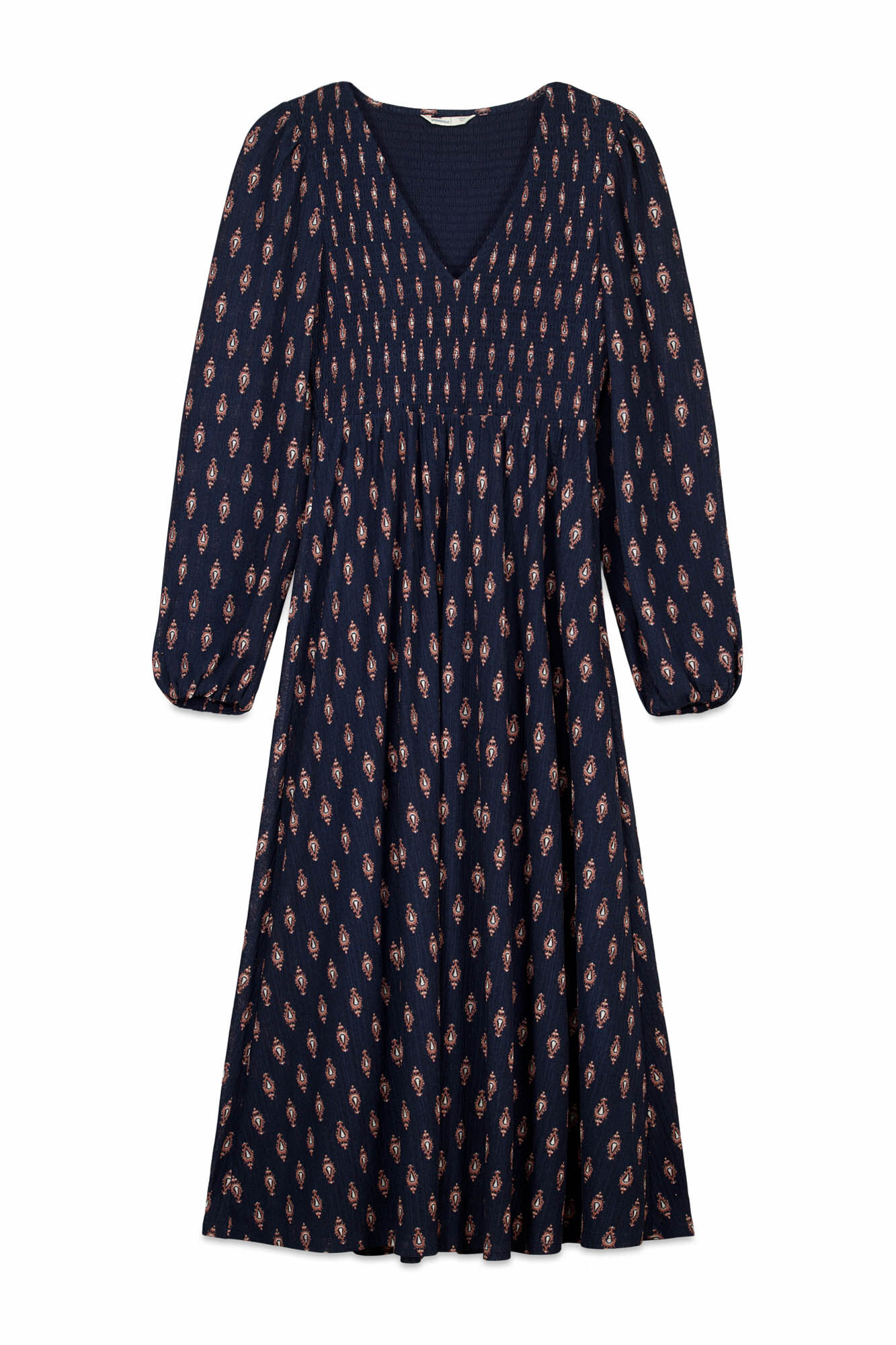 Springfield Vestido con escote de ol&aacute;n azul