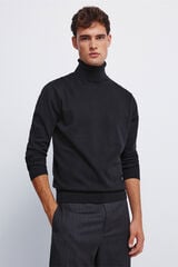 Springfield Jersey básico de cuello alto negro