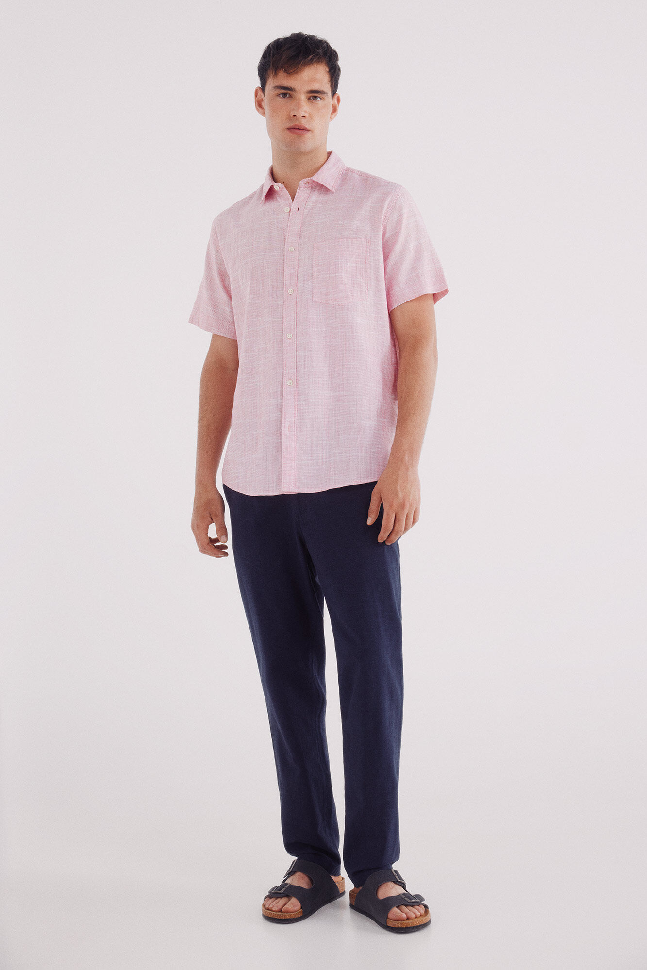 Springfield Camisa manga corta estructura bicolor rojo