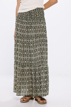 Springfield Falda midi elástico cintura khaki