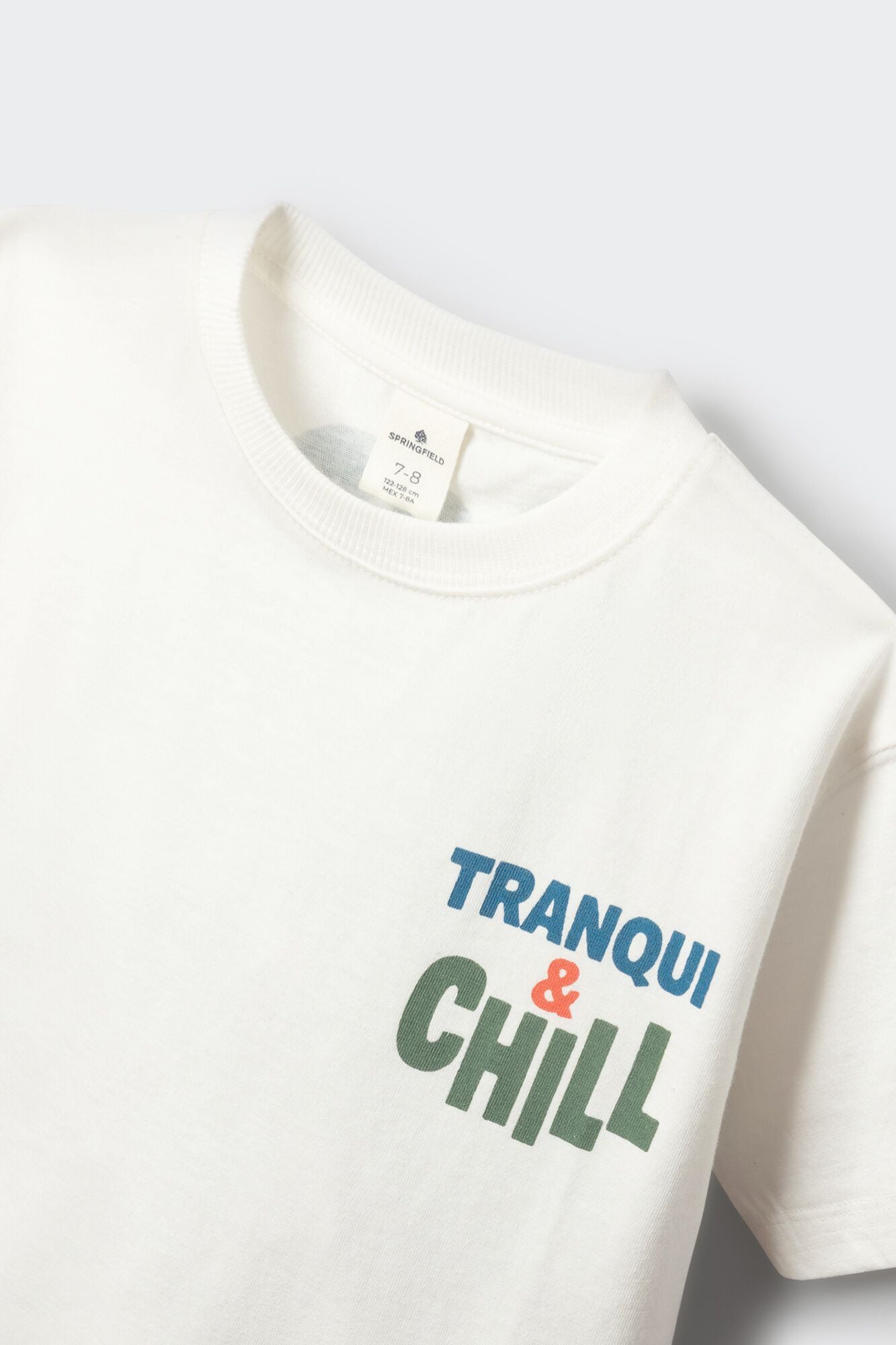 Springfield Kids Playera de manga corta "Tranqui & Chill" ni&ntilde;o marfil