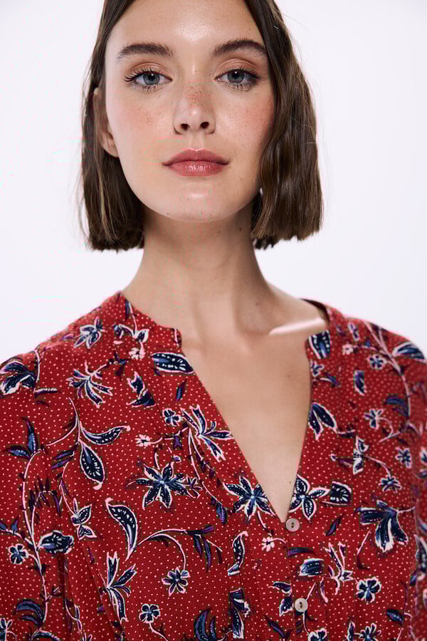 Springfield Vestido midi cenefas naranja