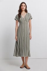 Springfield Vestido midi bordado kaki