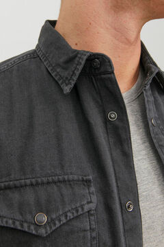 Springfield Camisa denim confort fit negro