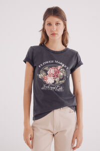 Springfield Playera "Flower market" gris