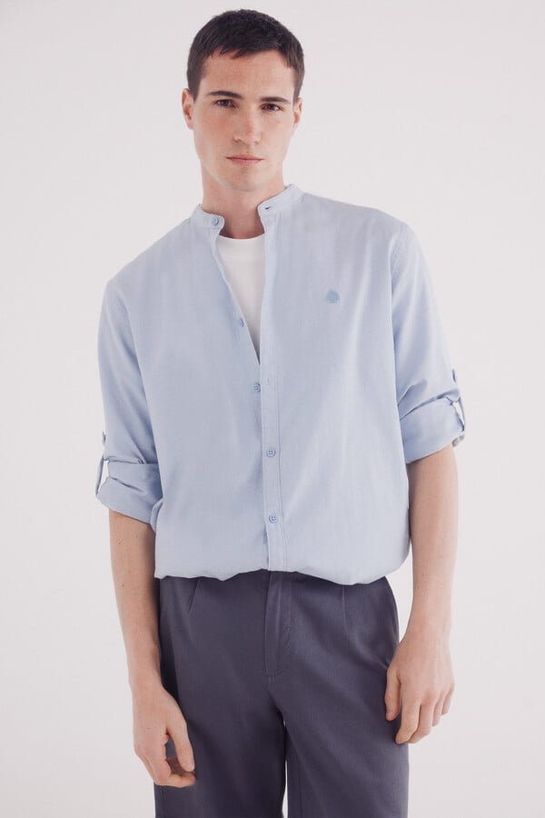 Springfield Camisa mao estructura bicolor azul