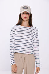 Springfield Playera cuello barca botones beige