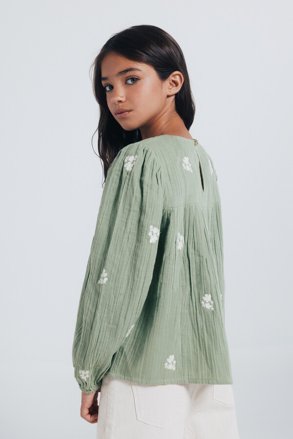 Springfield Kids Blusa manga larga niña verde
