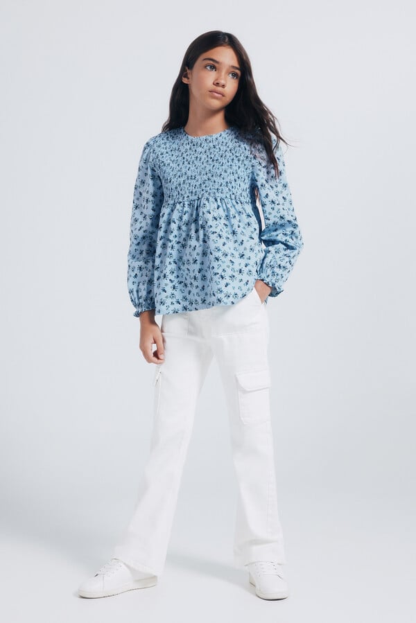 Springfield Kids Blusa manga larga niña azul