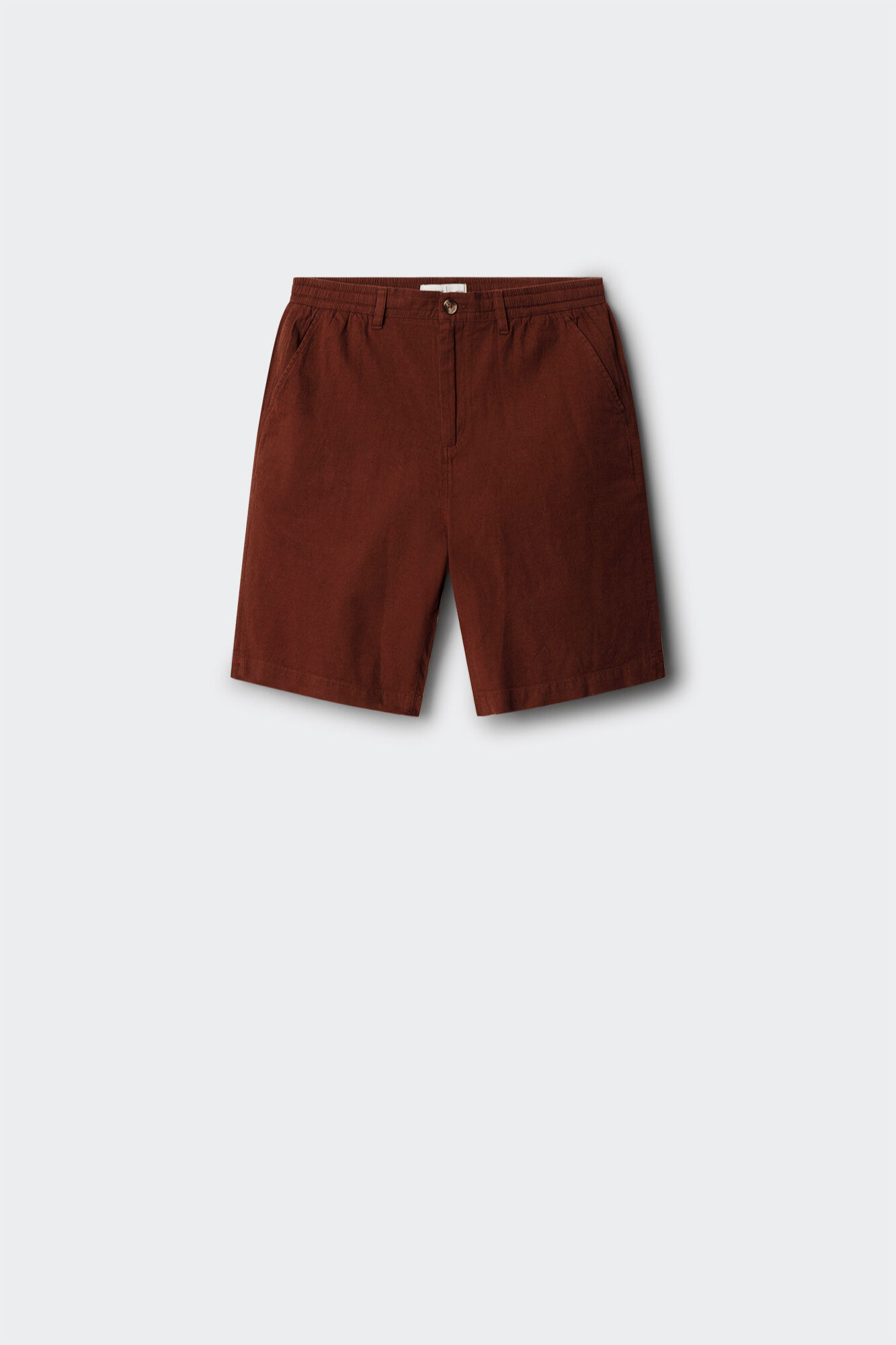 Springfield Bermudas de lino relaxed fit naranja