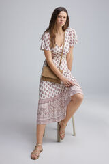 Springfield Vestido midi boho cenefa café