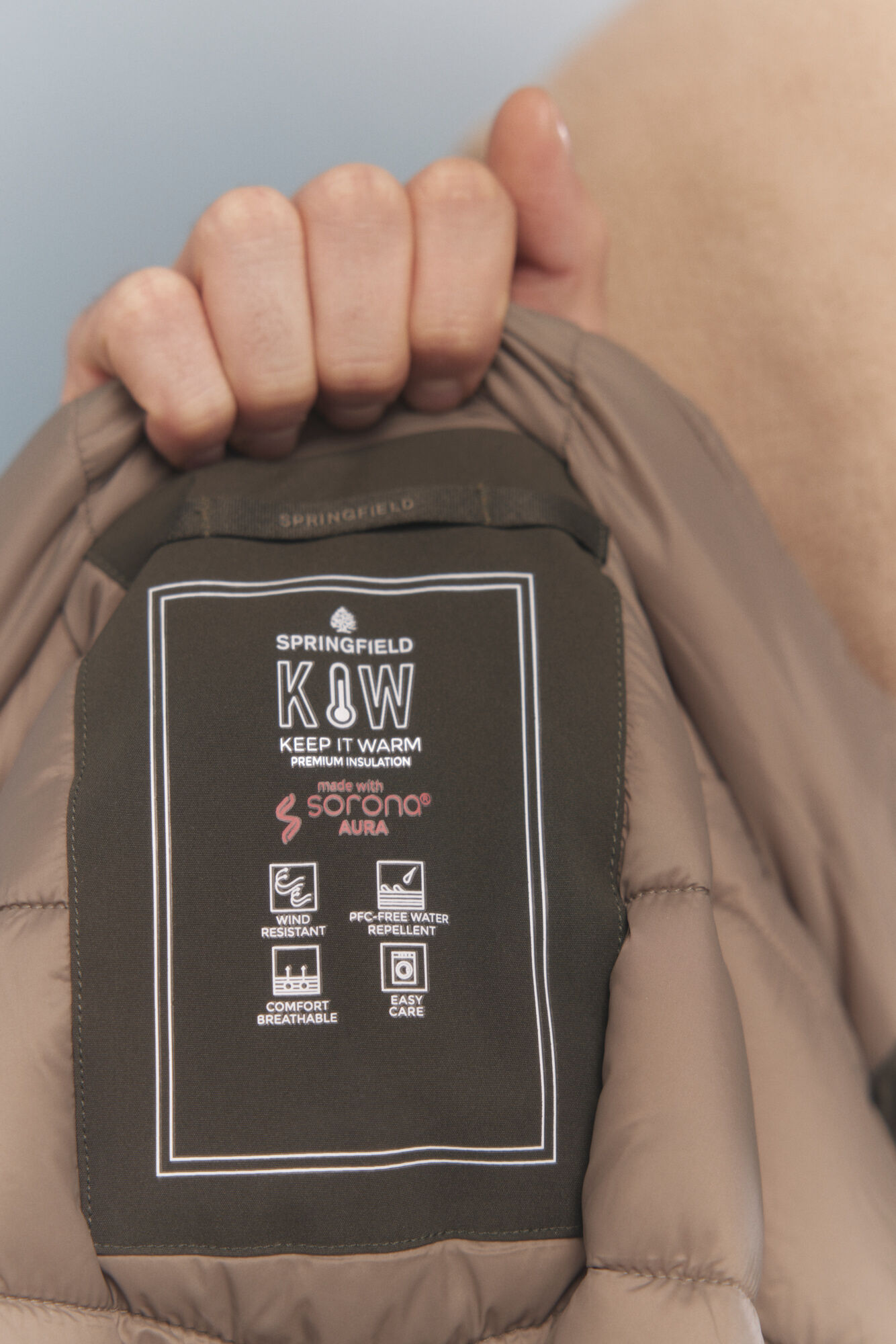 Springfield Parka t&eacute;rmica con relleno kaki