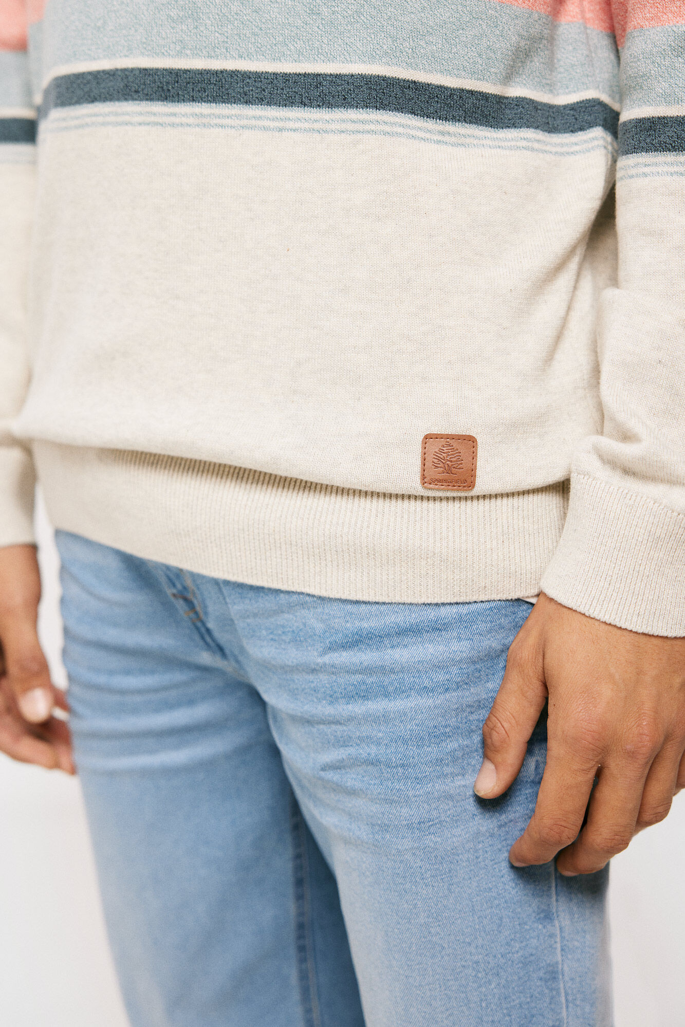 Springfield Su&eacute;ter fantas&iacute;a raya torzal gris