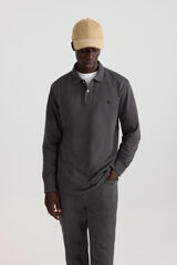 Springfield Polo de piqu&eacute; de manga larga regular fit gris