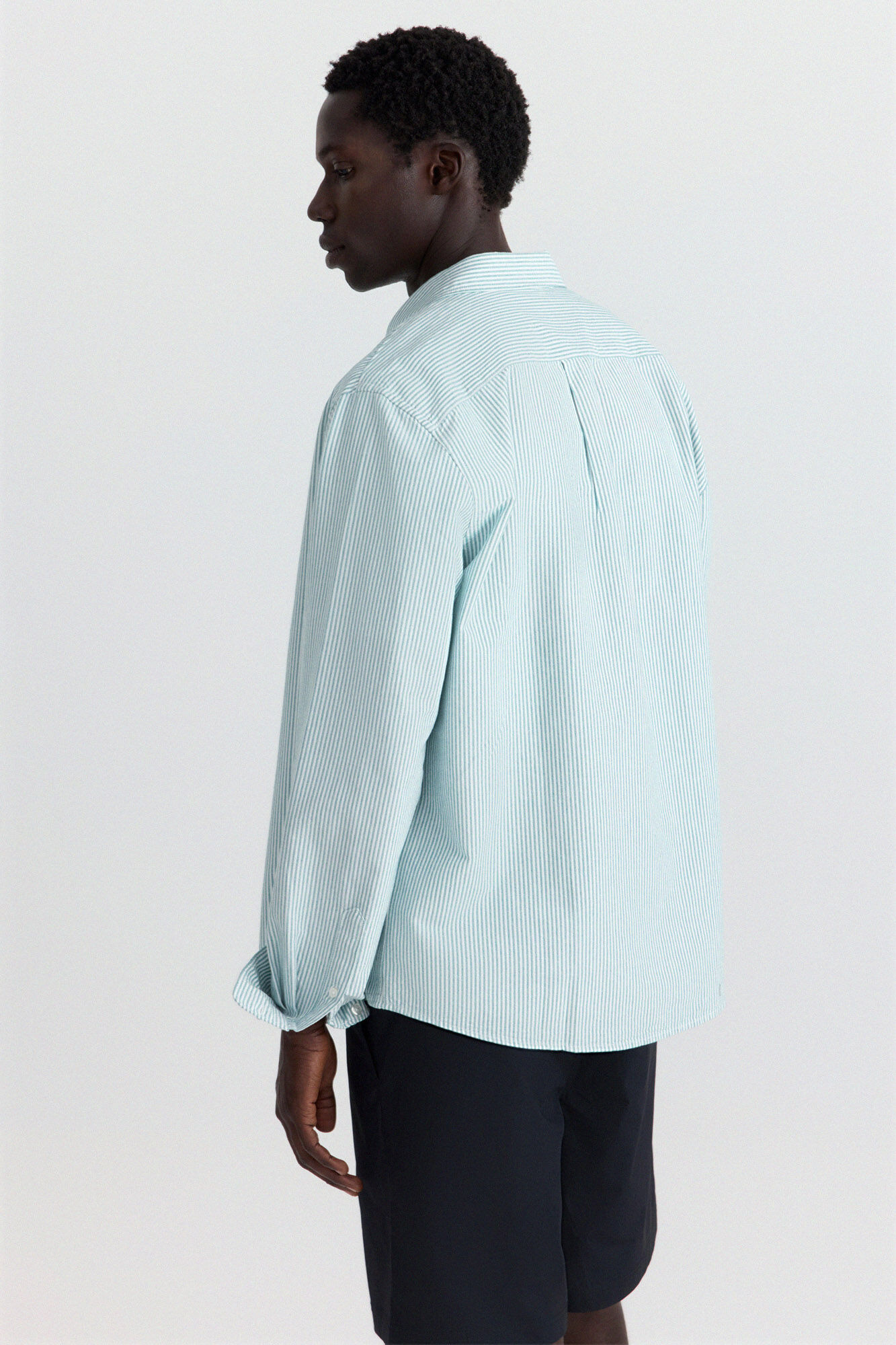 Springfield Camisa oxford de rayas verde