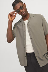 Jack & Jones Camisa relaxed fit manga corta gris
