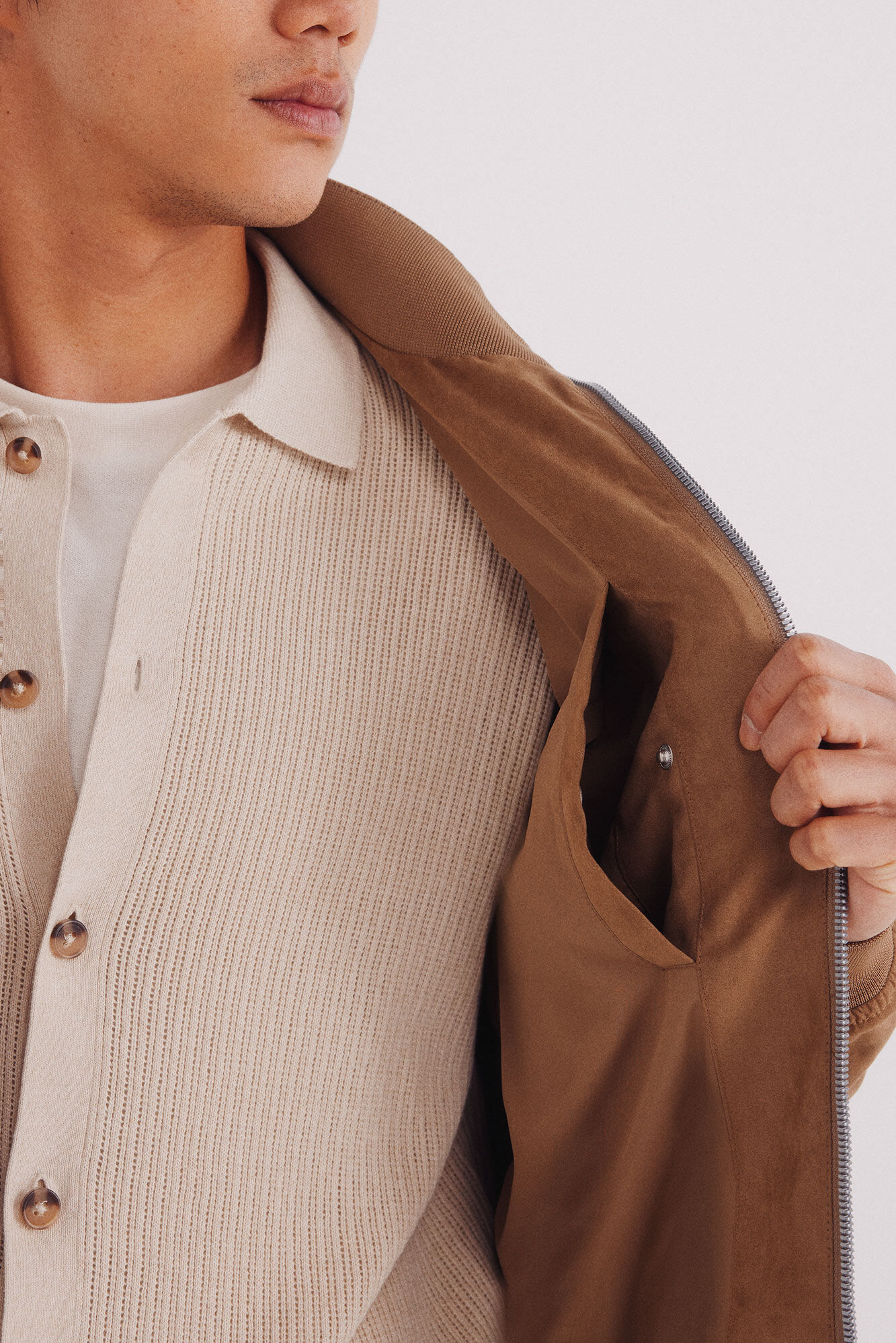 Springfield Chamarra efecto ante beige