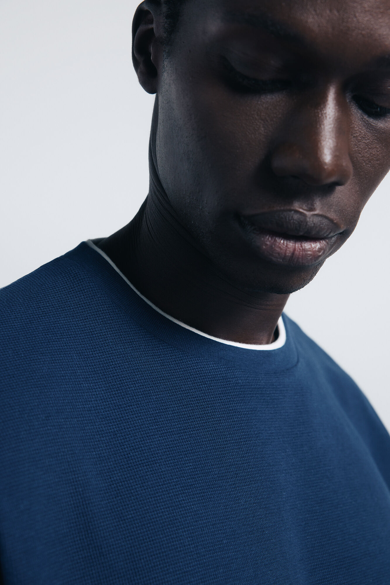 Springfield Camiseta doble mini waffle azulado