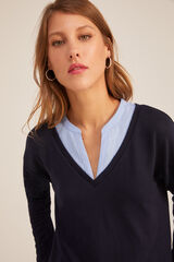 Springfield Playera Punto Cortado Bimateria marino