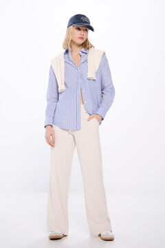 Springfield Camisa oversized algodón marino