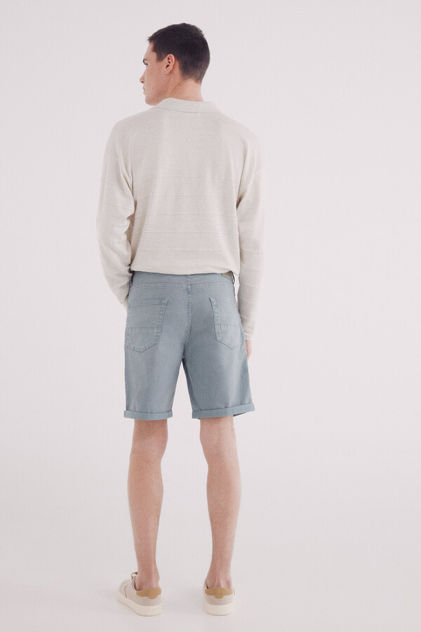 Springfield Bermuda color lavada slim fit azul