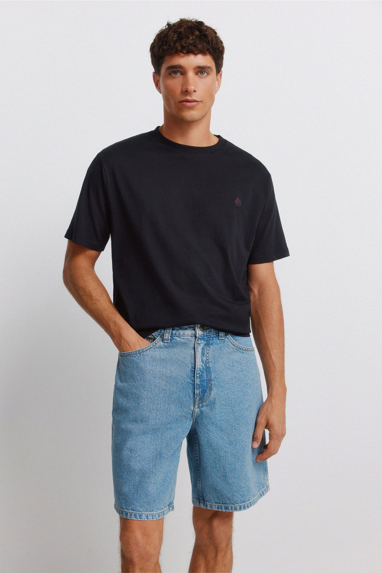 Springfield Bermuda de mezclilla straight fit azul