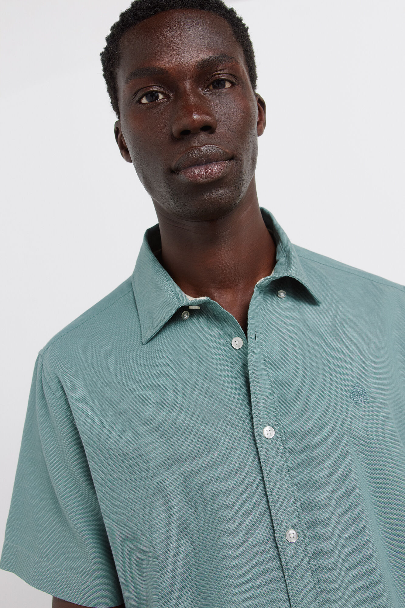 Springfield Camisa de manga corta con estructura bicolor