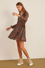 Springfield Vestido Estampado Escote Lace marino