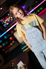 Springfield Peto denim rayas niña azul