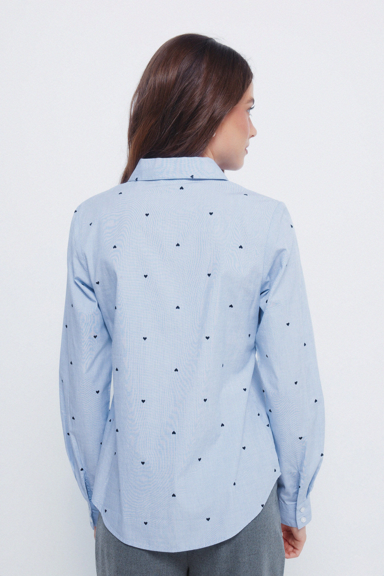 Springfield Camisa detalles bordados azul