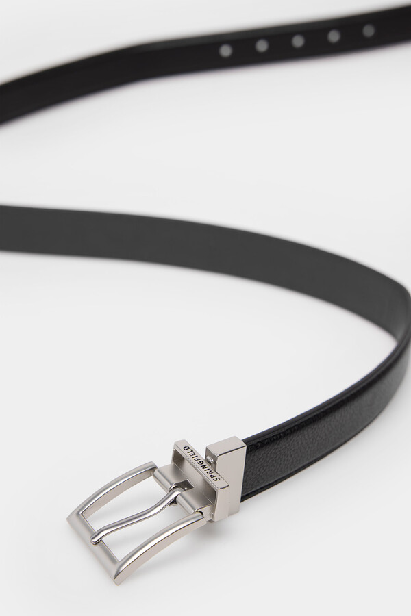 Springfield Cinturón efecto piel reversible negro
