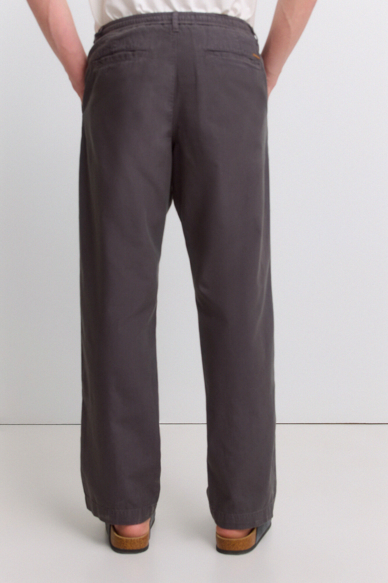 Springfield Pantal&oacute;n ligero de lino straight fit gris