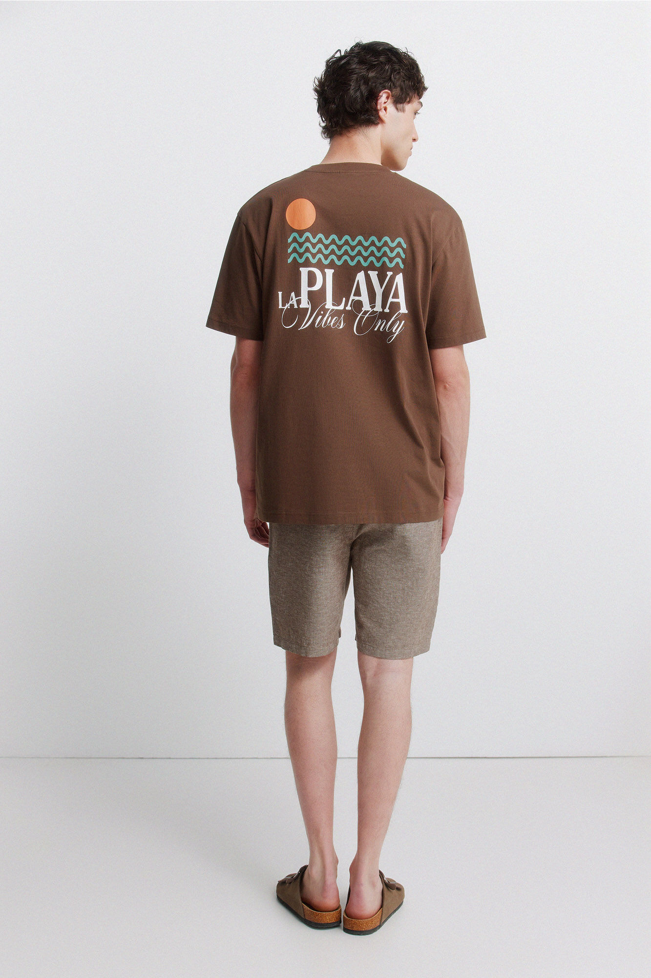 Springfield Bermudas de lino comfort slim fit caf&eacute;