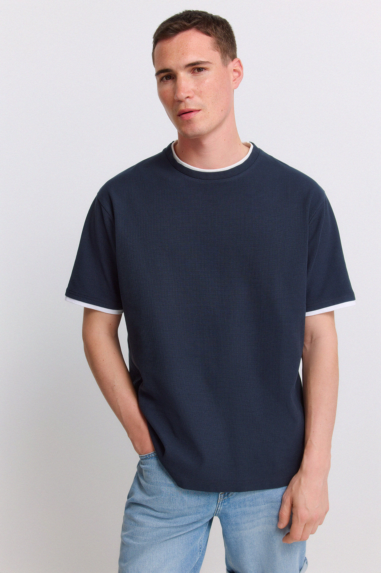 Springfield Playera de tela waffle doble
