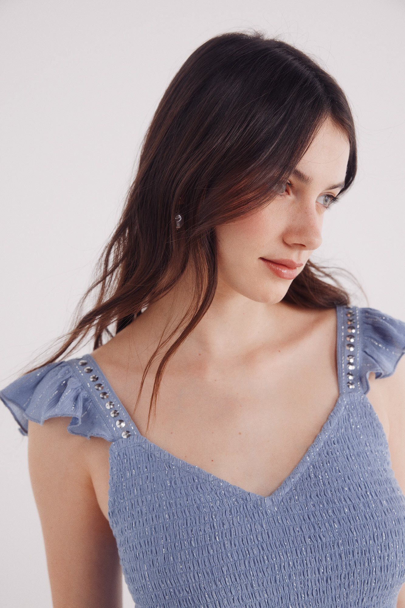 Springfield Top smock tirantes tachuelas 