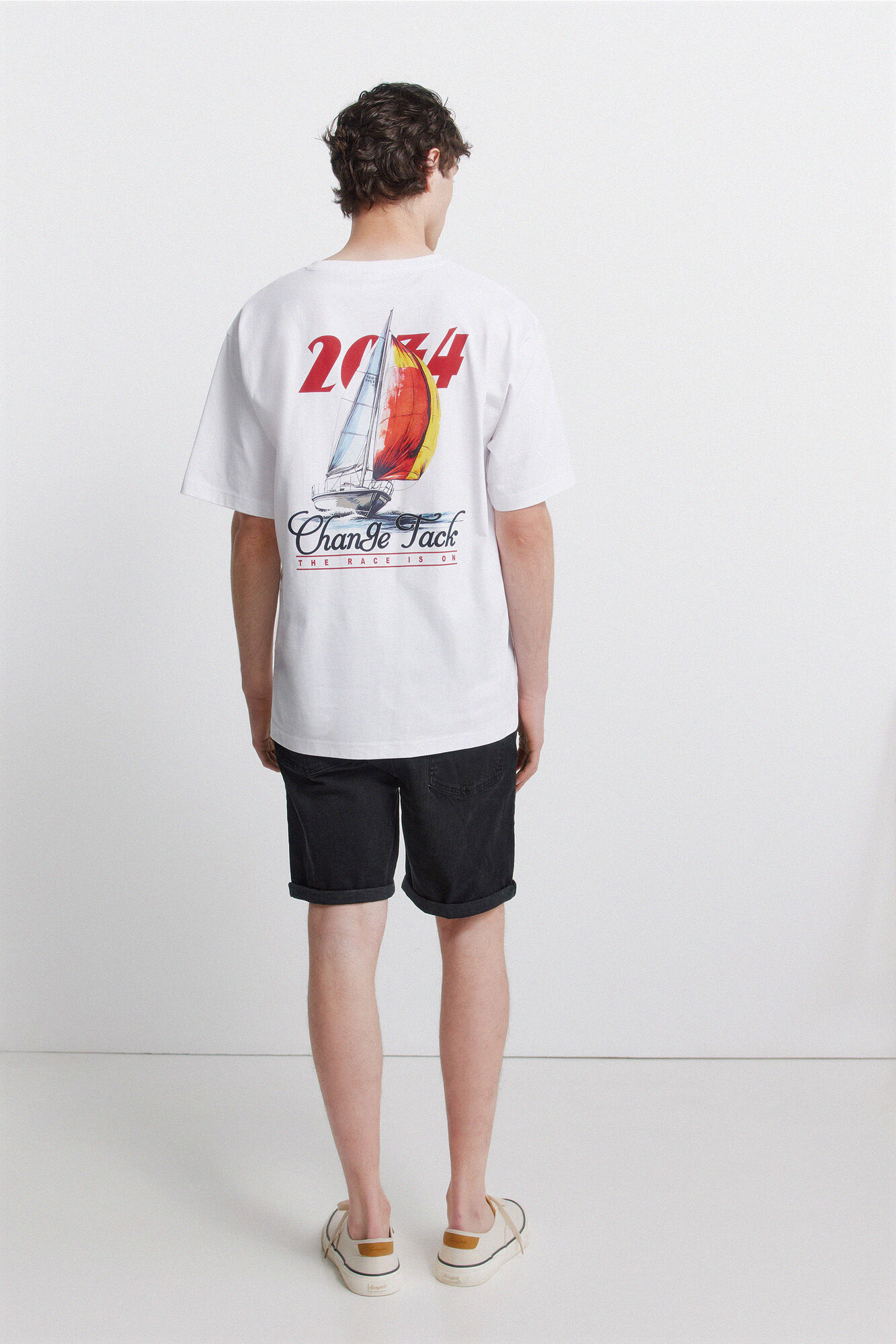 Springfield Bermuda de mezclilla b&aacute;sica slim fit negra negro