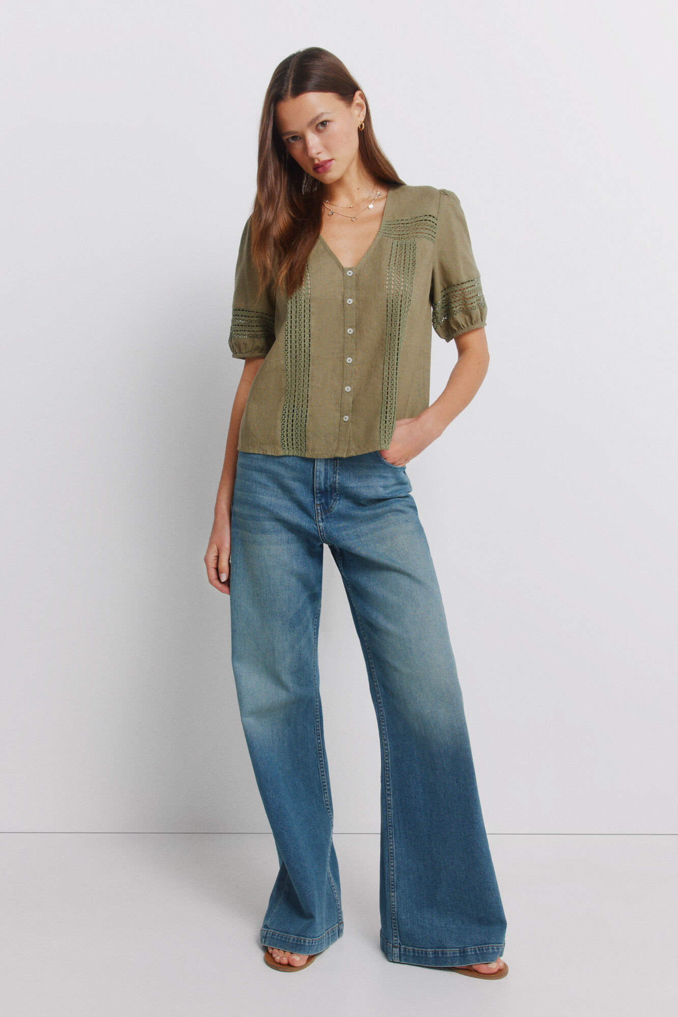 Springfield Camisa manga corta de encaje