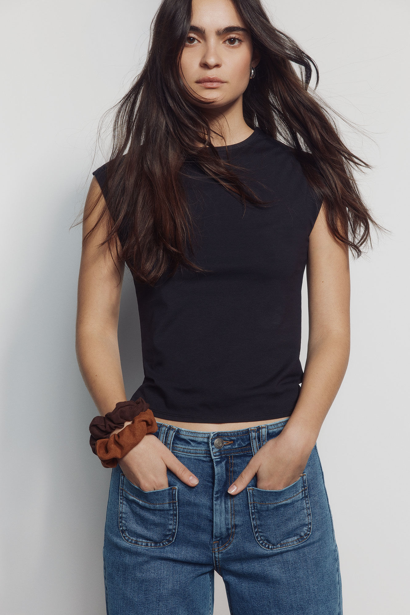 Springfield Jeans s&uacute;per acampanados de tiro alto azul