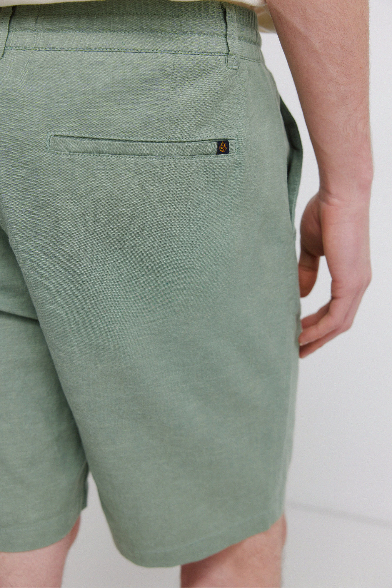 Springfield Bermudas de lino comfort slim fit verde