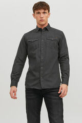 Springfield Camisa denim confort fit negro