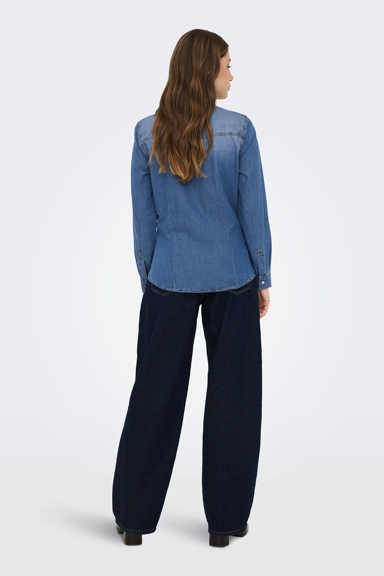 Only Camisa denim de manga larga azulado