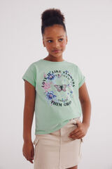 Springfield Playera mariposa niña verde