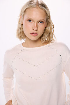 Springfield Playera tachuelas delantero beige